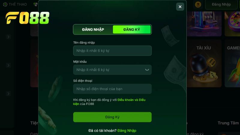 Các bước đăng ký tài khoản nhanh gọn tại nhà cái FO88